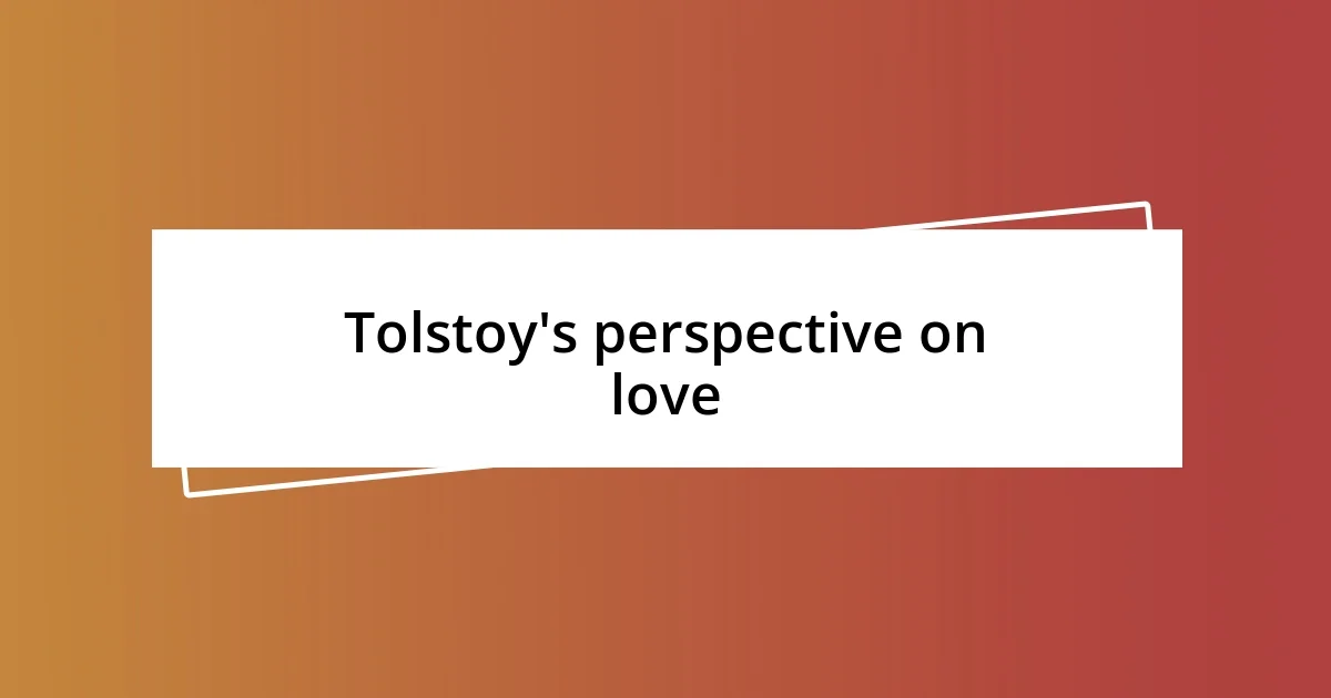 Tolstoy